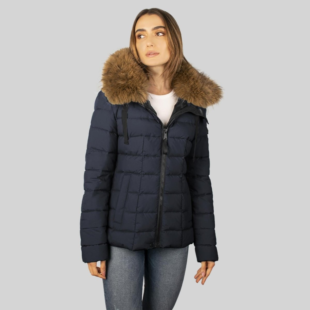 Chamarra corta capitonada para mujer con capucha Greenlander - Greenlander