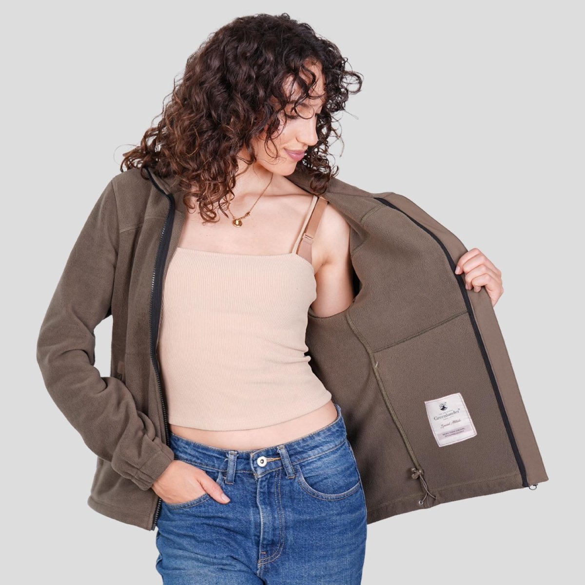 Chamarra de fleece holgado para mujer con bolsillos Greenlander - Greenlander