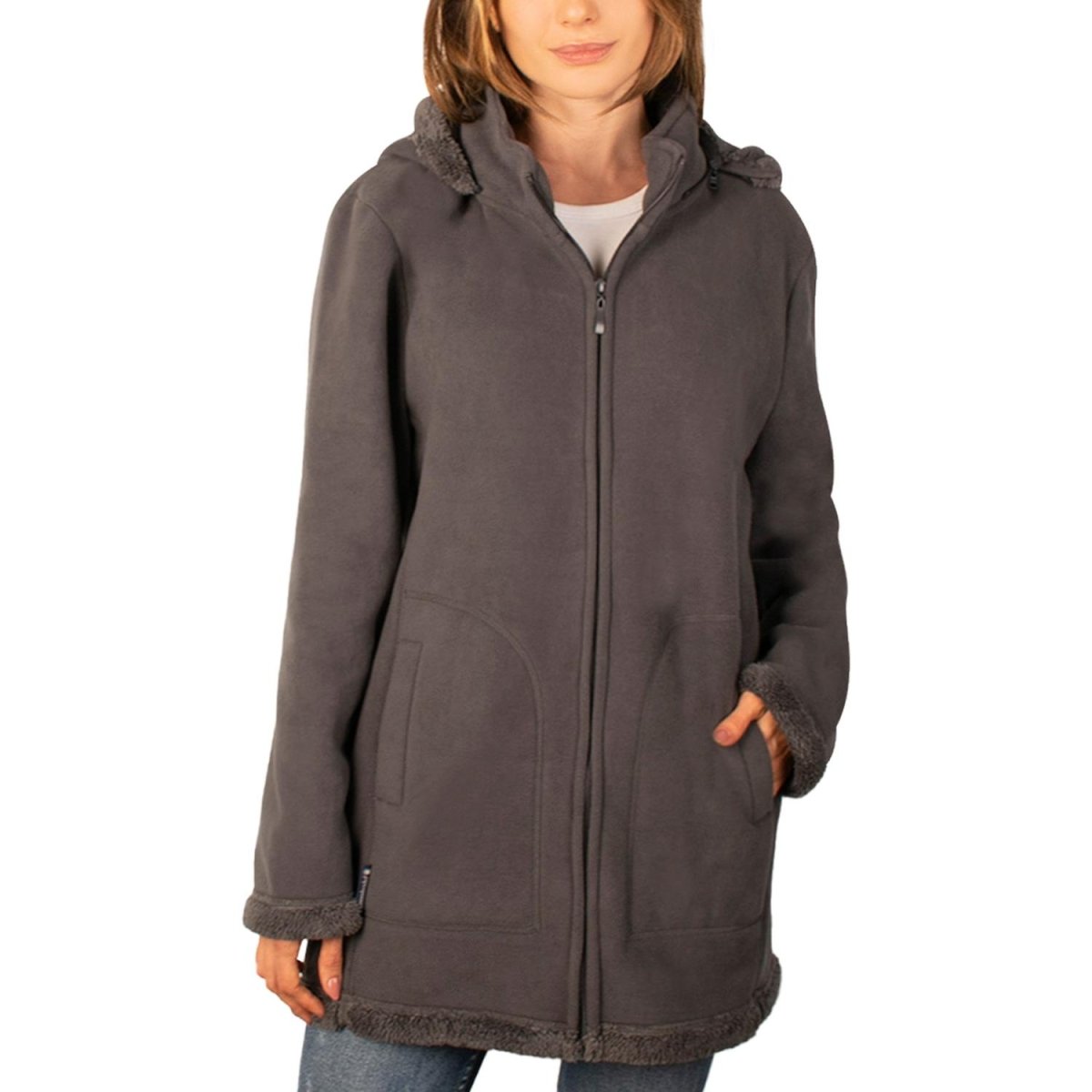 Chamarra de fleece larga para mujer con capucha desmontable Greenlander - Greenlander