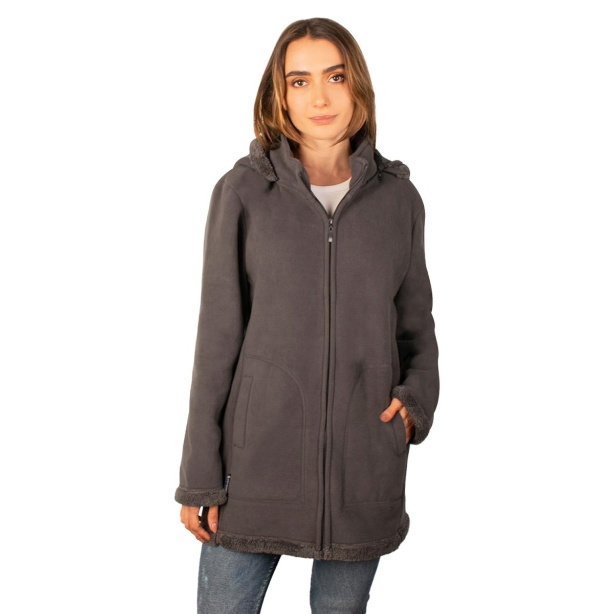 Chamarra de fleece larga para mujer con capucha desmontable Greenlander - Greenlander