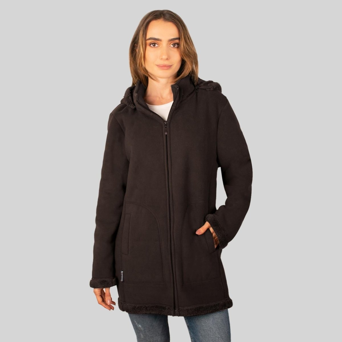 Chamarra de fleece larga para mujer con capucha desmontable Greenlander - Greenlander
