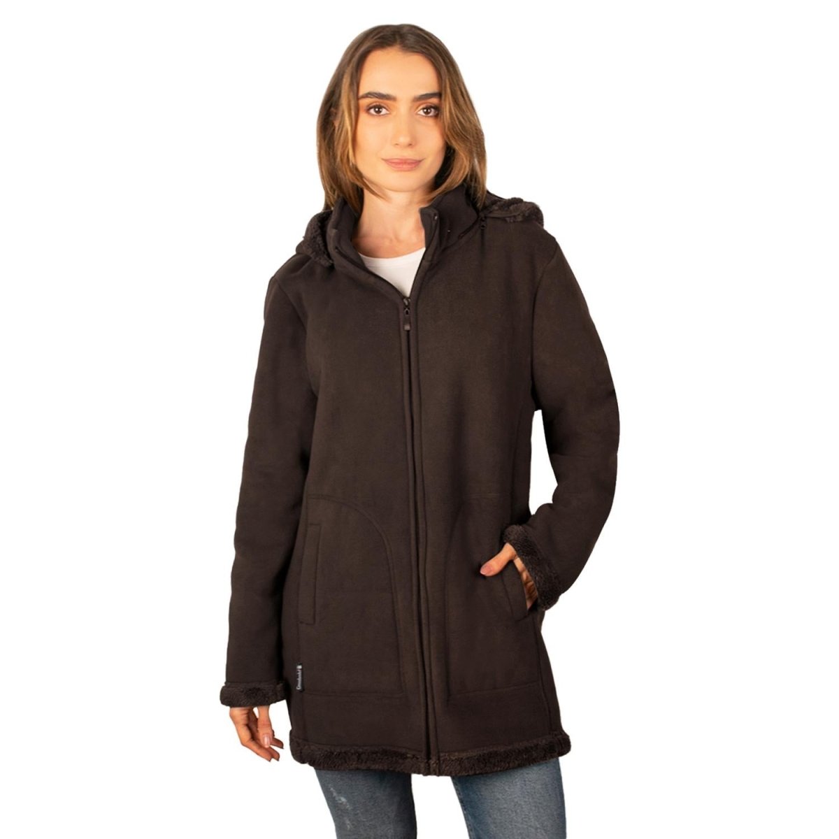 Chamarra de fleece larga para mujer con capucha desmontable Greenlander - Greenlander