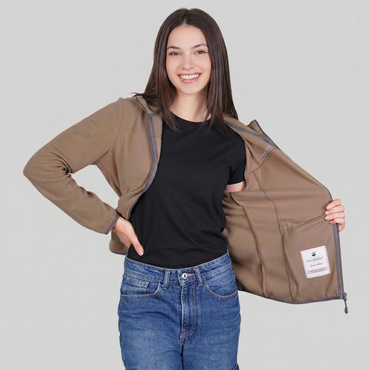 Chamarra de fleece para dama con bolsas al costado Greenlander - Greenlander