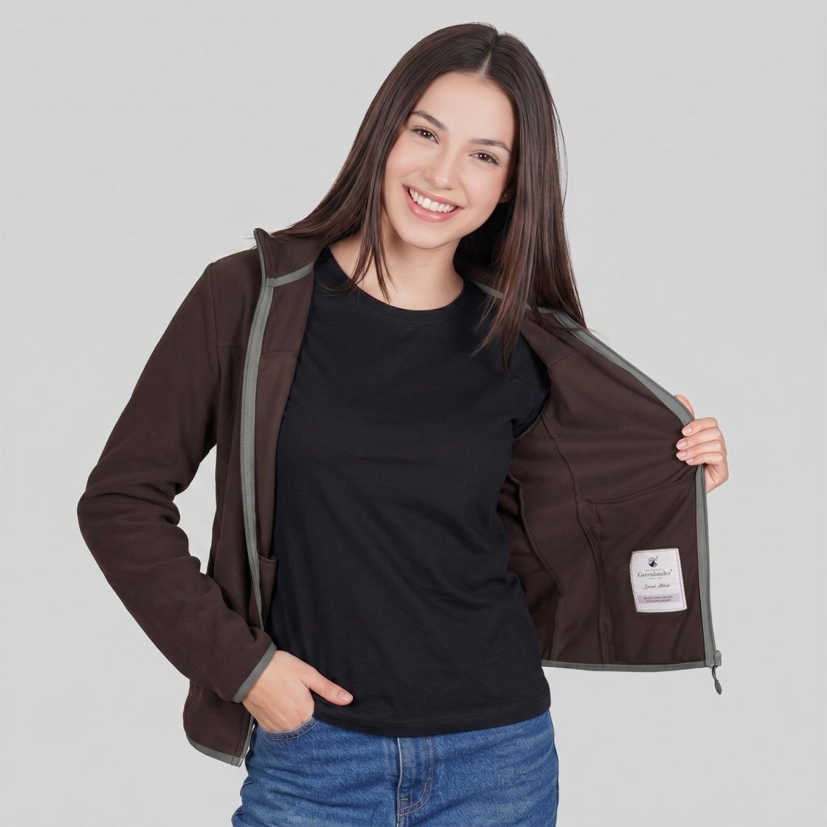 Chamarra de fleece para dama con bolsas al costado Greenlander - Greenlander