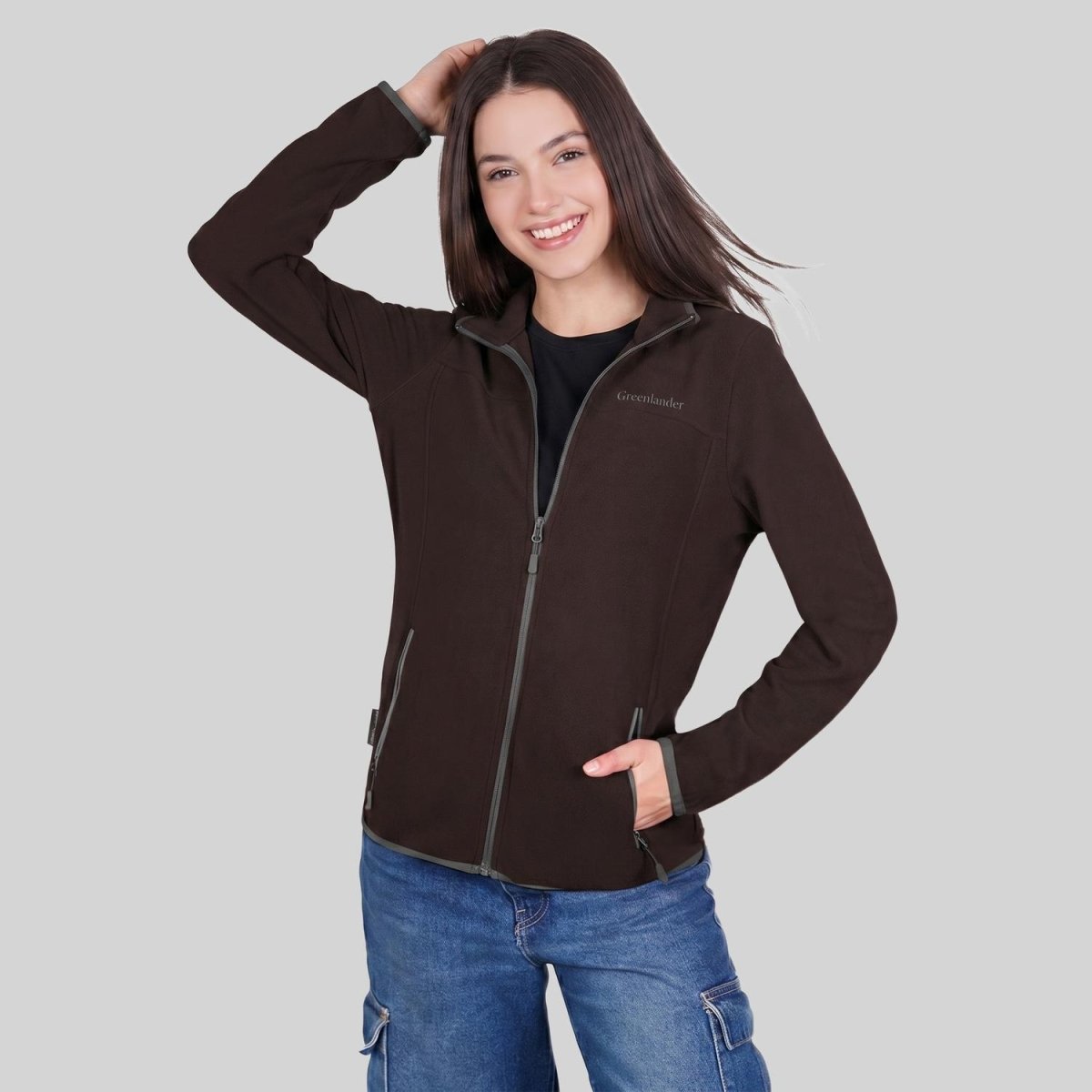 Chamarra de fleece para dama con bolsas al costado Greenlander - Greenlander