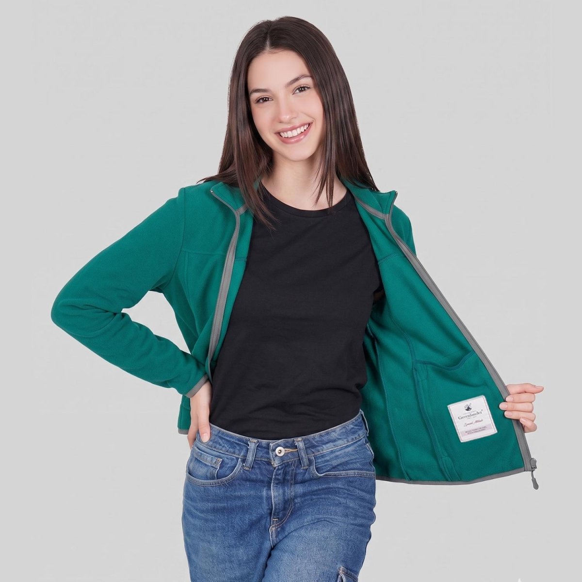 Chamarra de fleece para dama con bolsas al costado Greenlander - Greenlander