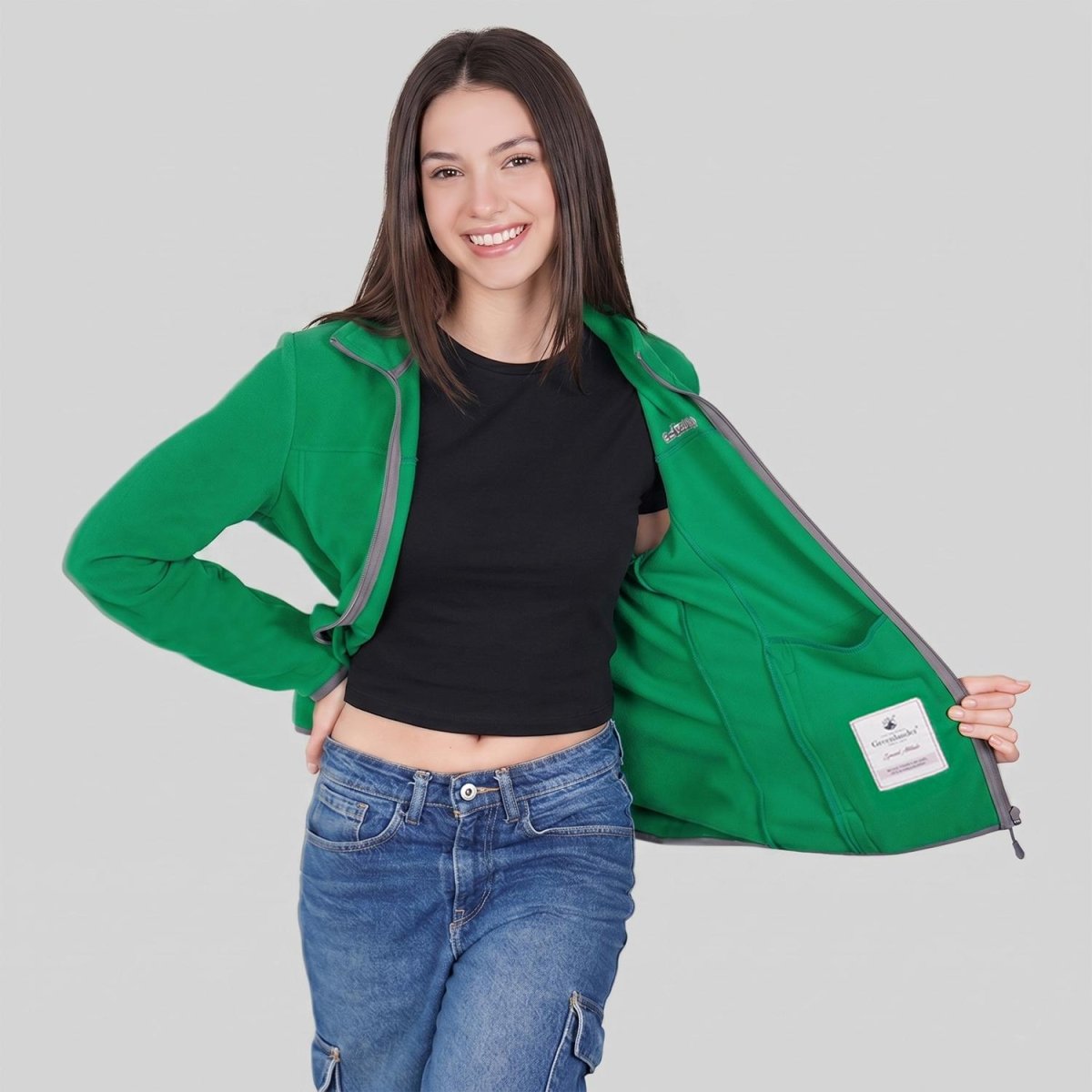 Chamarra de fleece para dama con bolsas al costado Greenlander - Greenlander