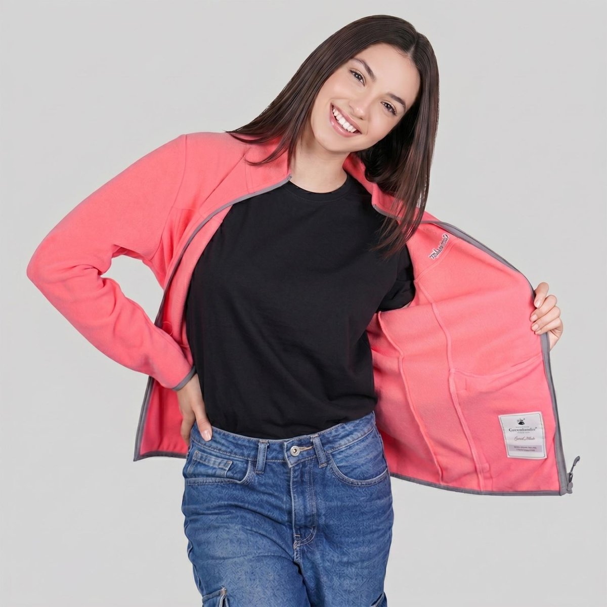 Chamarra de fleece para dama con bolsas al costado Greenlander - Greenlander