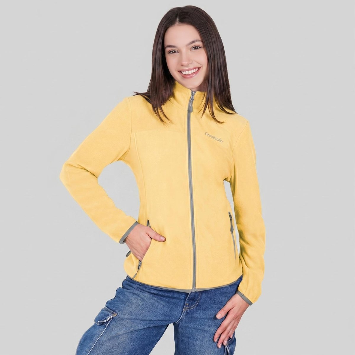 Chamarra de fleece para dama con bolsas al costado Greenlander - Greenlander