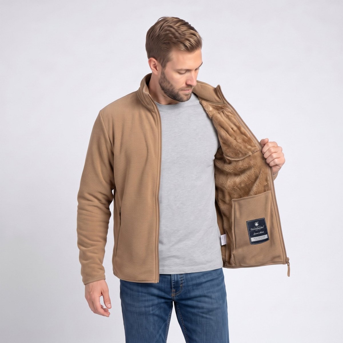 Chamarra de fleece para hombre con abertura en pulgar | Greenlander México - The Original Greenlander