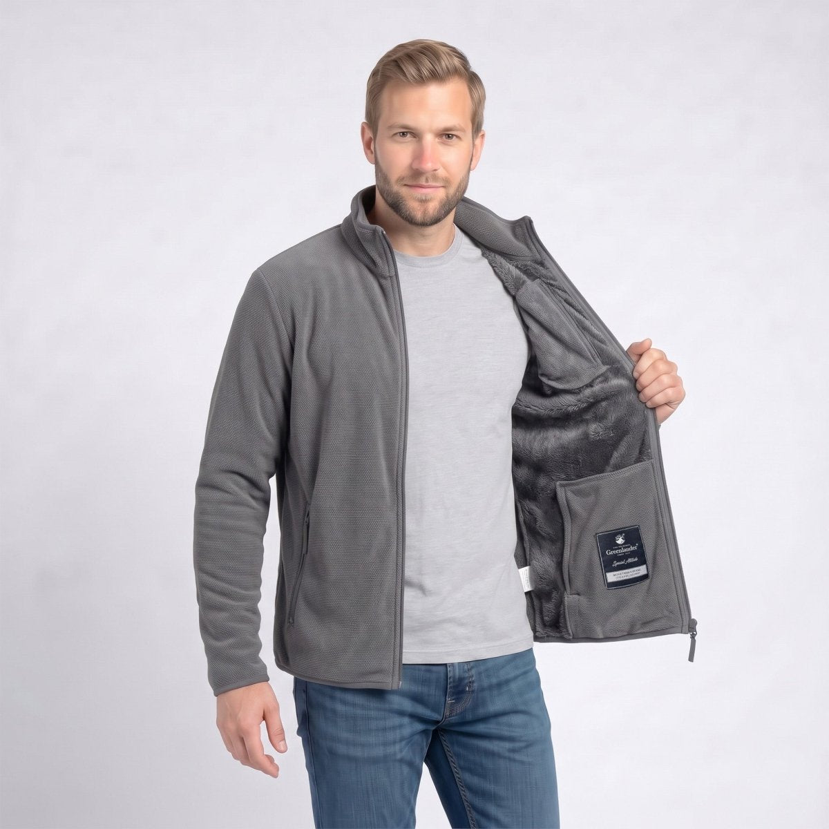 Chamarra de fleece para hombre con abertura en pulgar | Greenlander México - The Original Greenlander