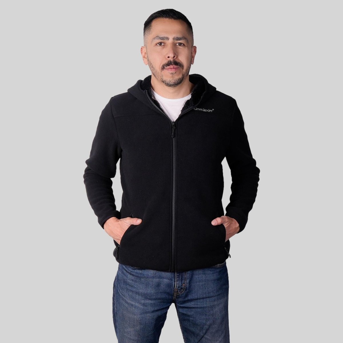 Chamarra de fleece para hombre con bolsillos y gorro integrado Greenlander - Greenlander