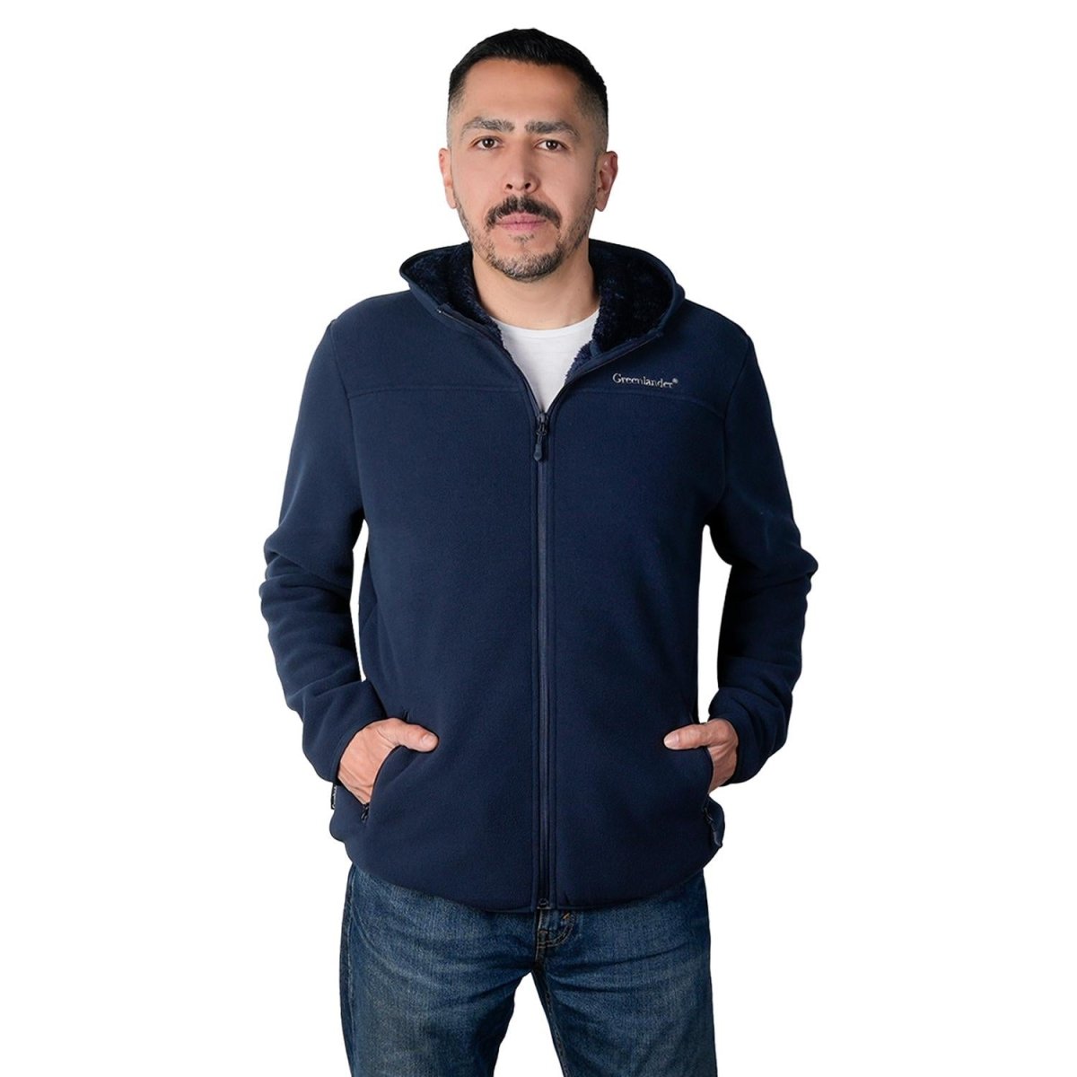 Chamarra de fleece para hombre con bolsillos y gorro integrado Greenlander - Greenlander