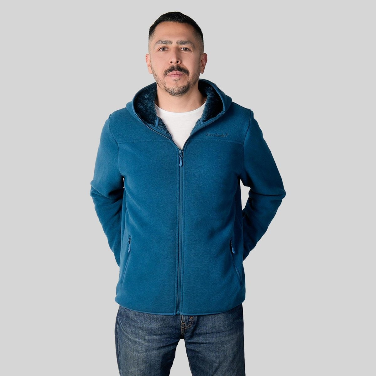 Chamarra de fleece para hombre con bolsillos y gorro integrado Greenlander - Greenlander