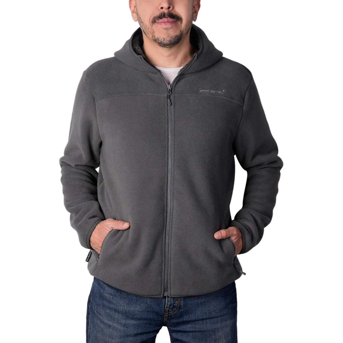 Chamarra de fleece para hombre con bolsillos y gorro integrado Greenlander - Greenlander