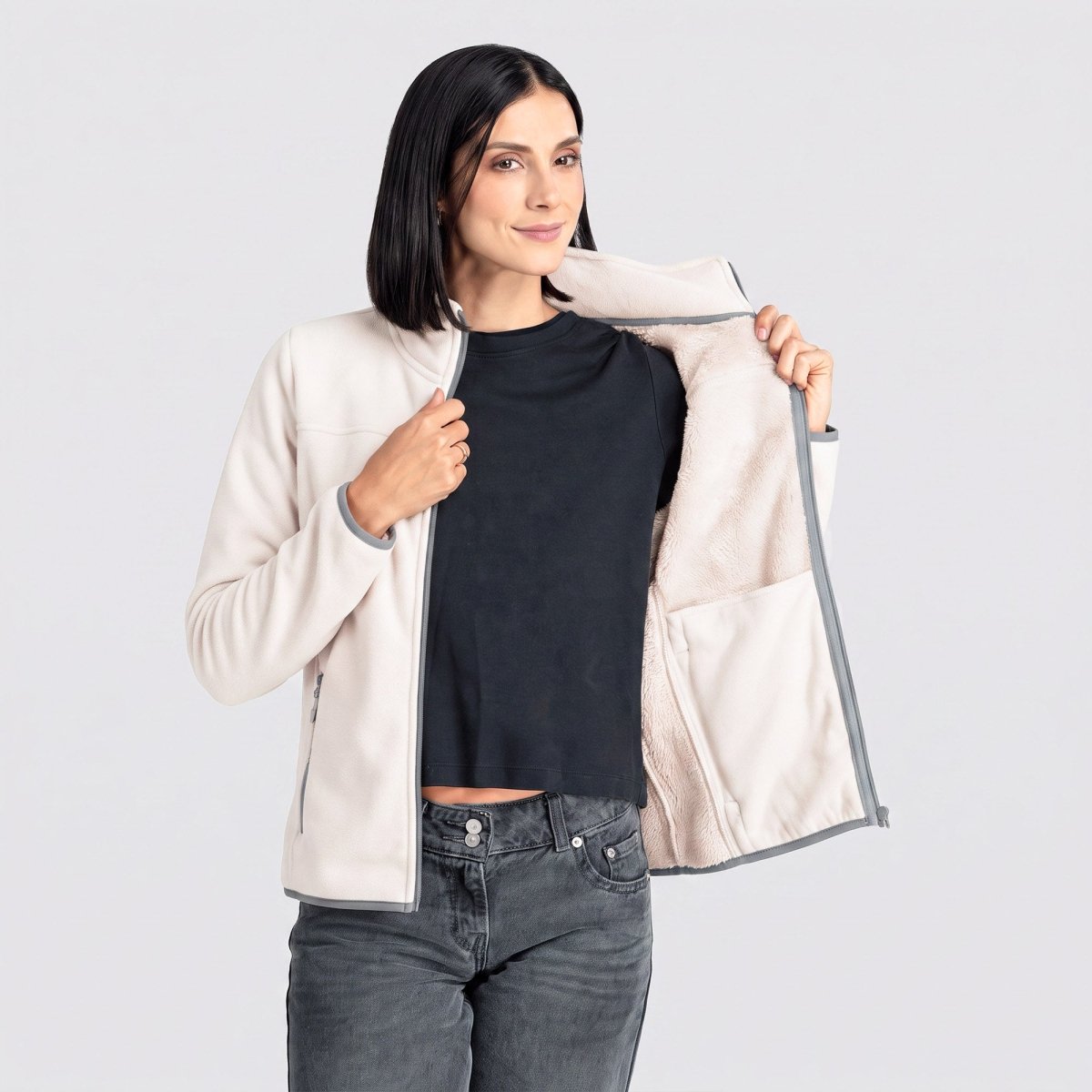 Chamarra de fleece para mujer con bolsas y gorro | Greenlander México - Greenlander
