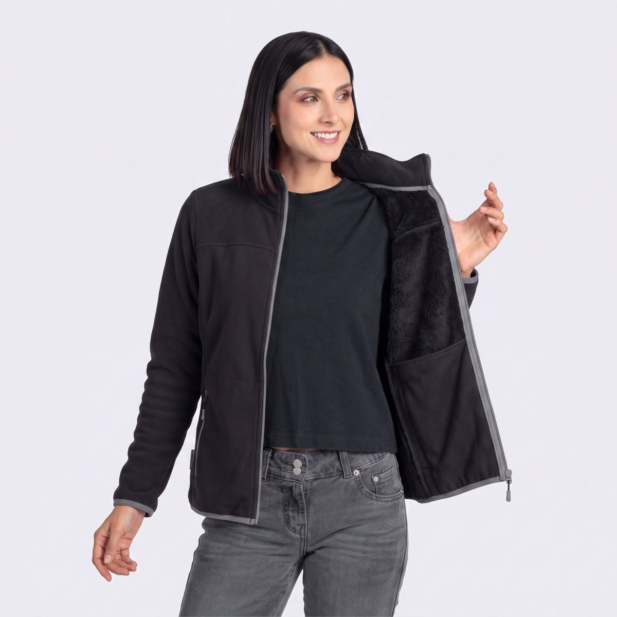Chamarra de fleece para mujer con bolsas y gorro | Greenlander México - Greenlander