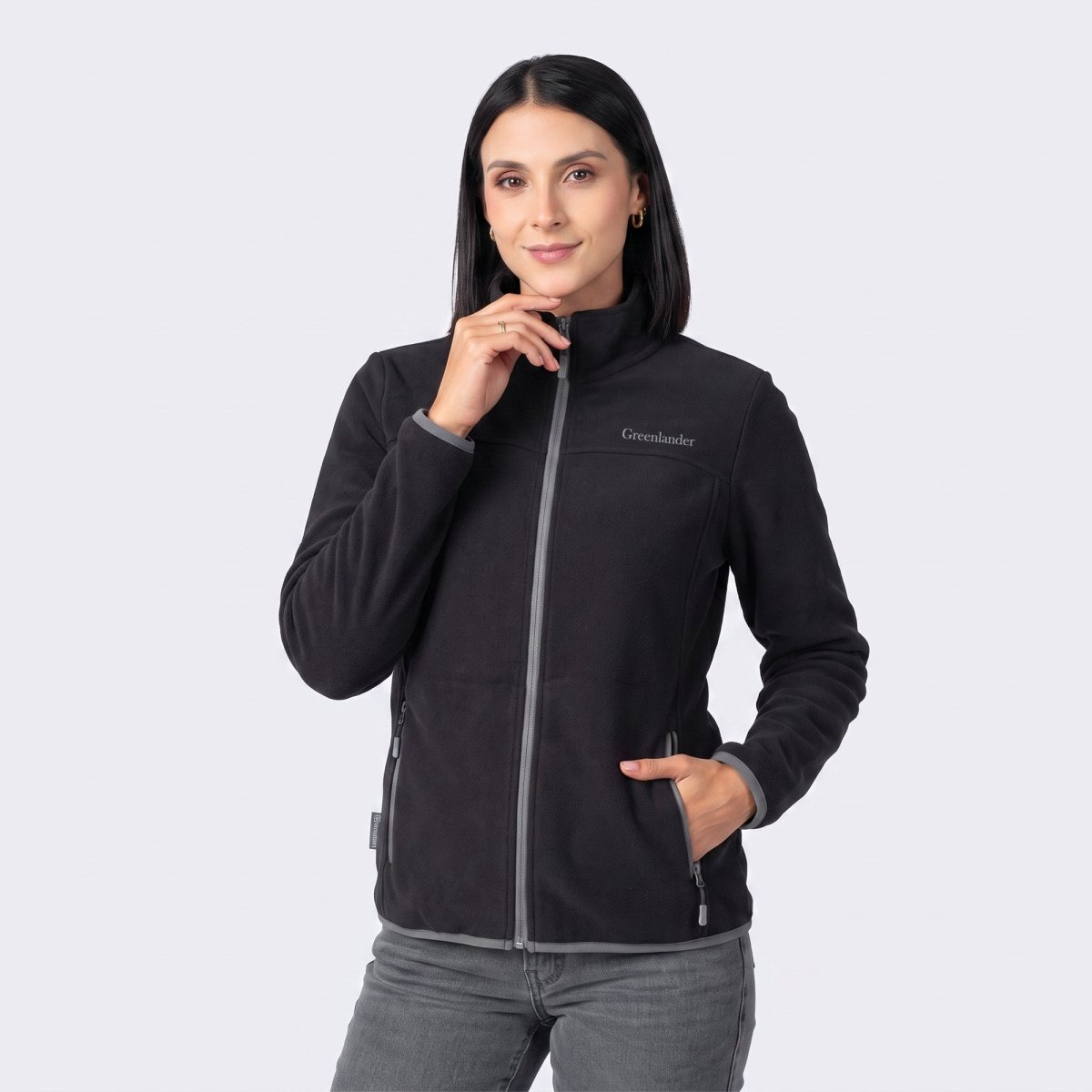 Chamarra de fleece para mujer con bolsas y gorro | Greenlander México - Greenlander