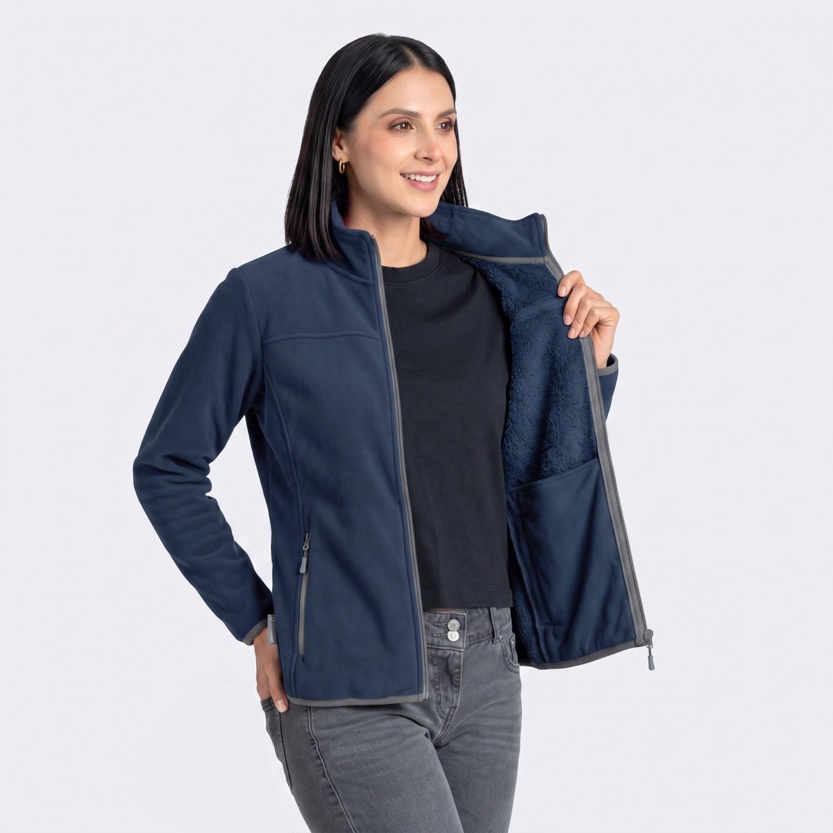 Chamarra de fleece para mujer con bolsas y gorro | Greenlander México - Greenlander