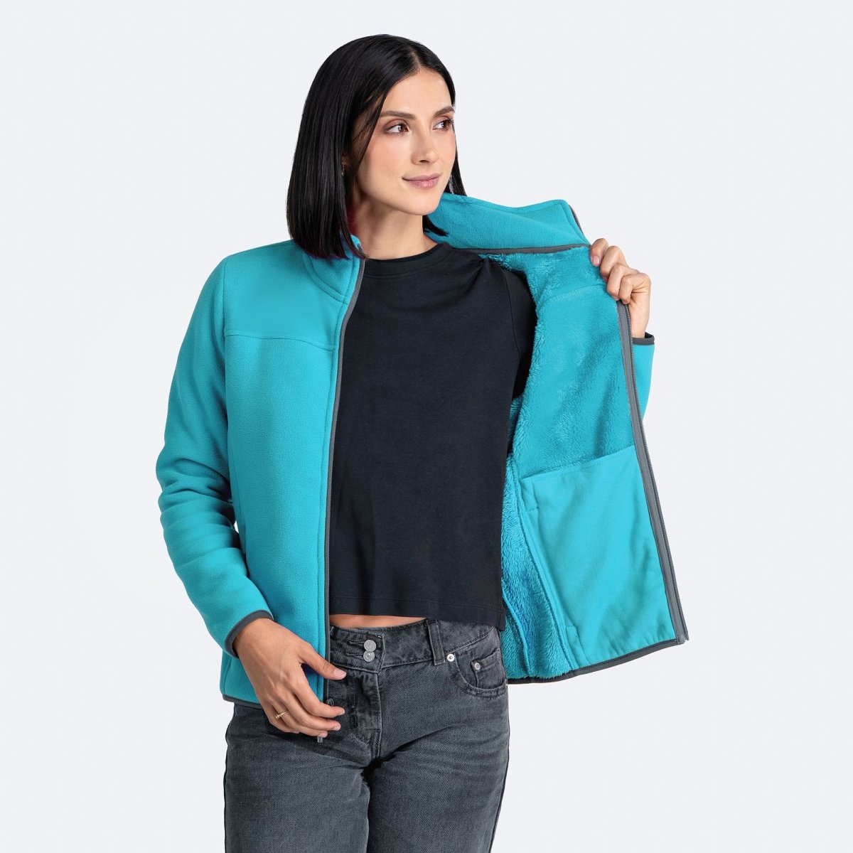 Chamarra de fleece para mujer con bolsas y gorro | Greenlander México - Greenlander