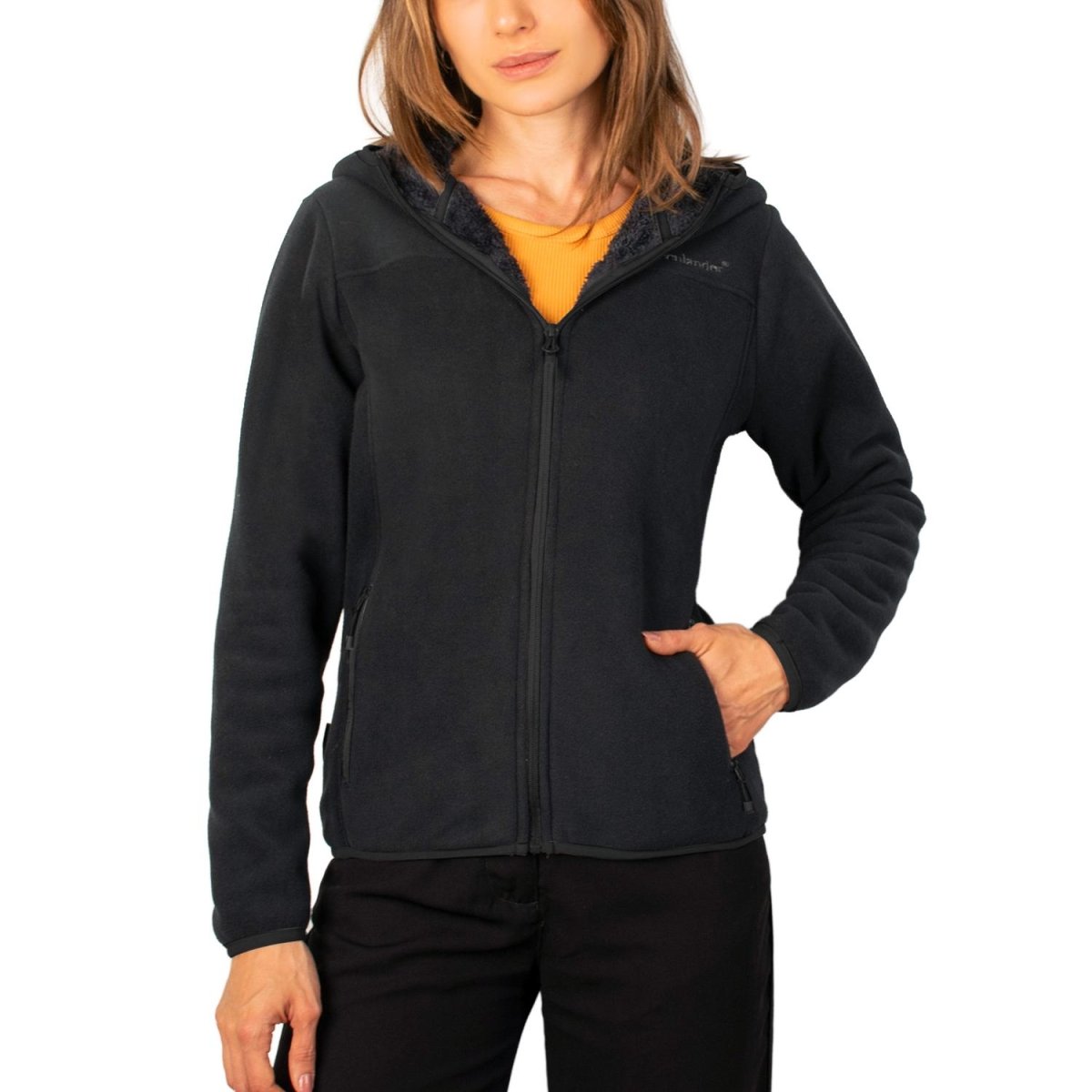 Chamarra de fleece para mujer con bolsillos y gorro integrado Greenlander - Greenlander