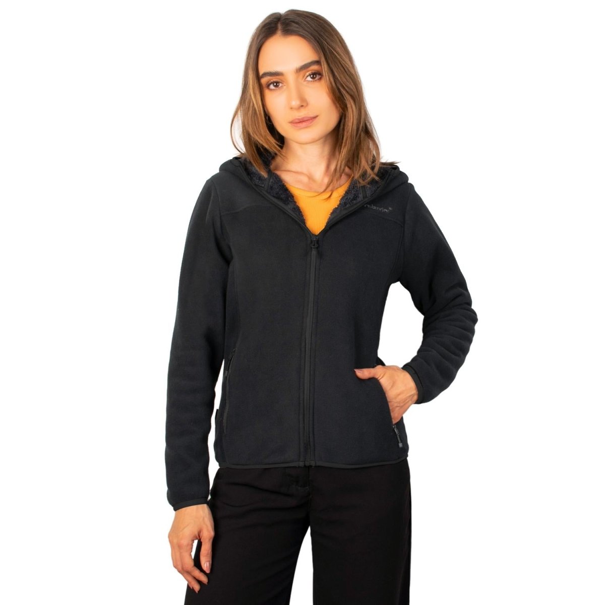 Chamarra de fleece para mujer con bolsillos y gorro integrado Greenlander - Greenlander