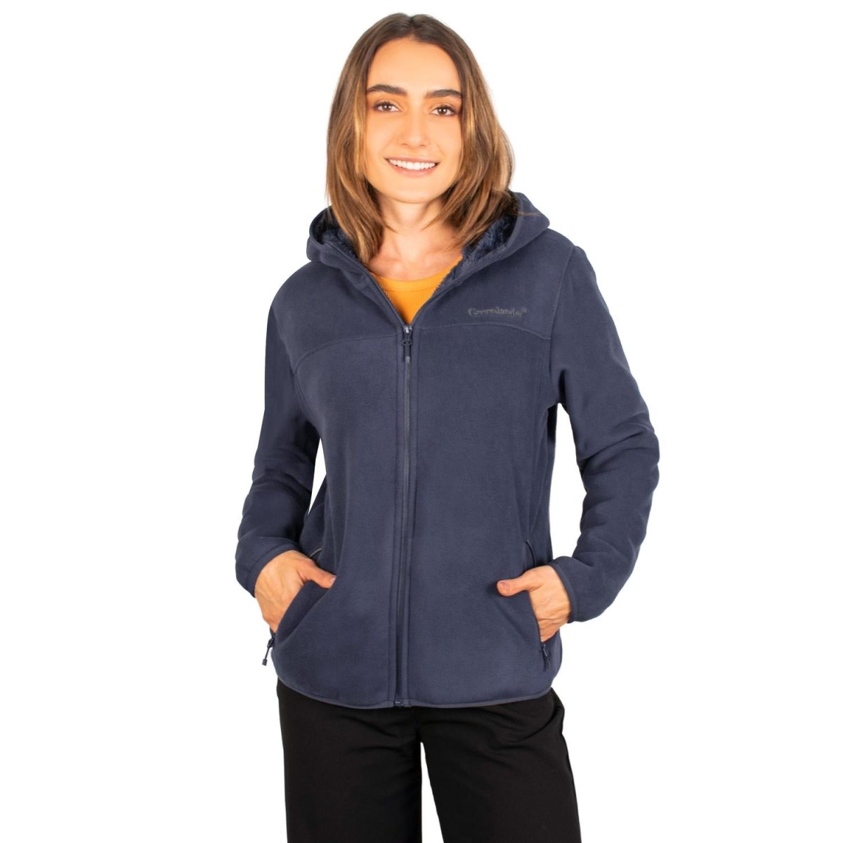 Chamarra de fleece para mujer con bolsillos y gorro integrado Greenlander - Greenlander