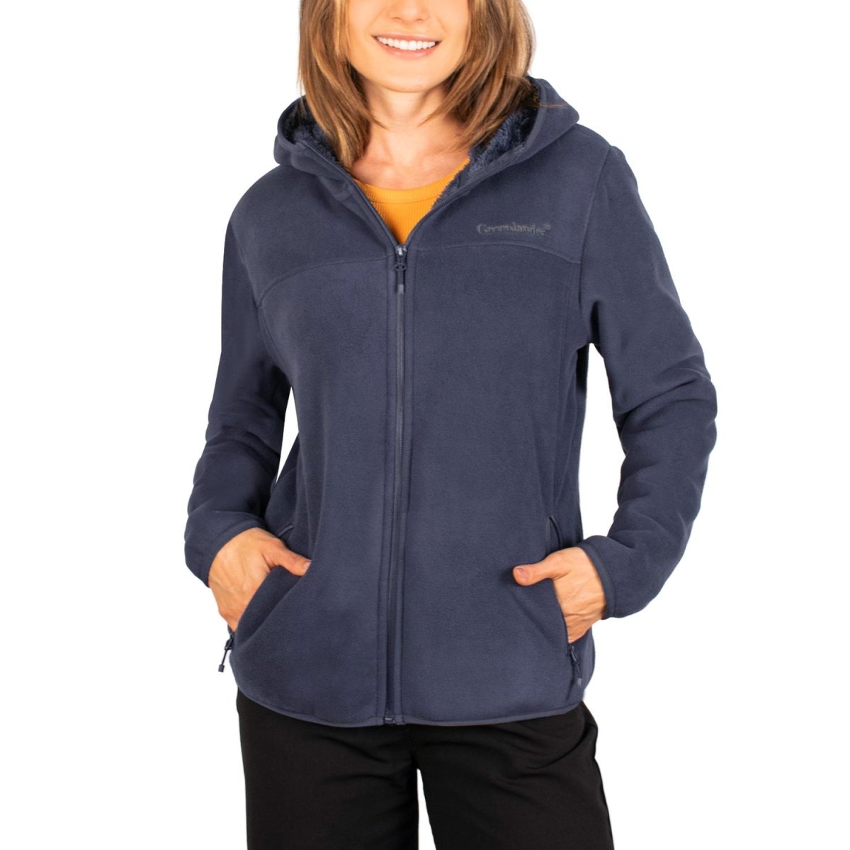 Chamarra de fleece para mujer con bolsillos y gorro integrado Greenlander - Greenlander