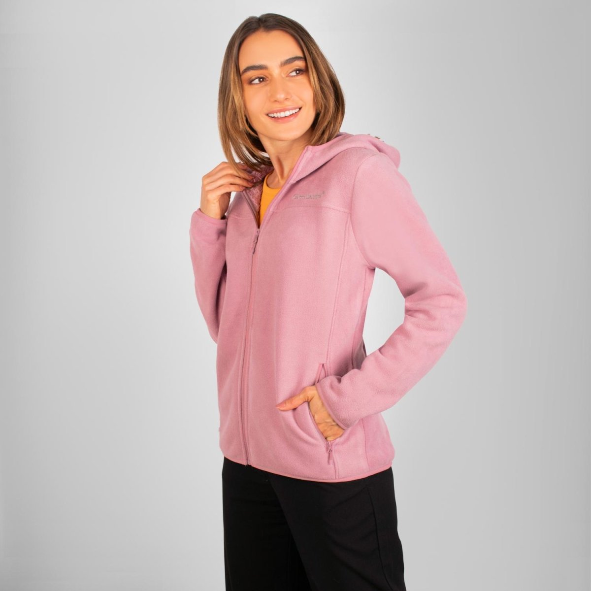 Chamarra de fleece para mujer con bolsillos y gorro integrado Greenlander - Greenlander