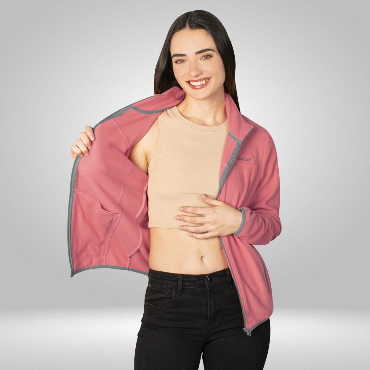 Chamarra de fleece para mujer con cuello alto y bolsillos Greenlander - Greenlander