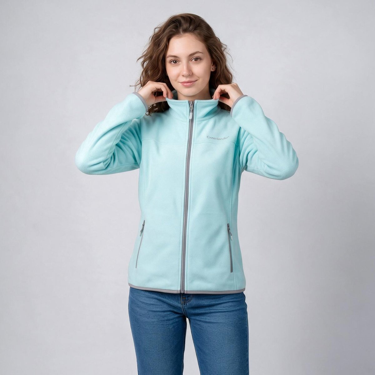 Chamarra de fleece para mujer con cuello alto y bolsillos | Greenlander - Greenlander