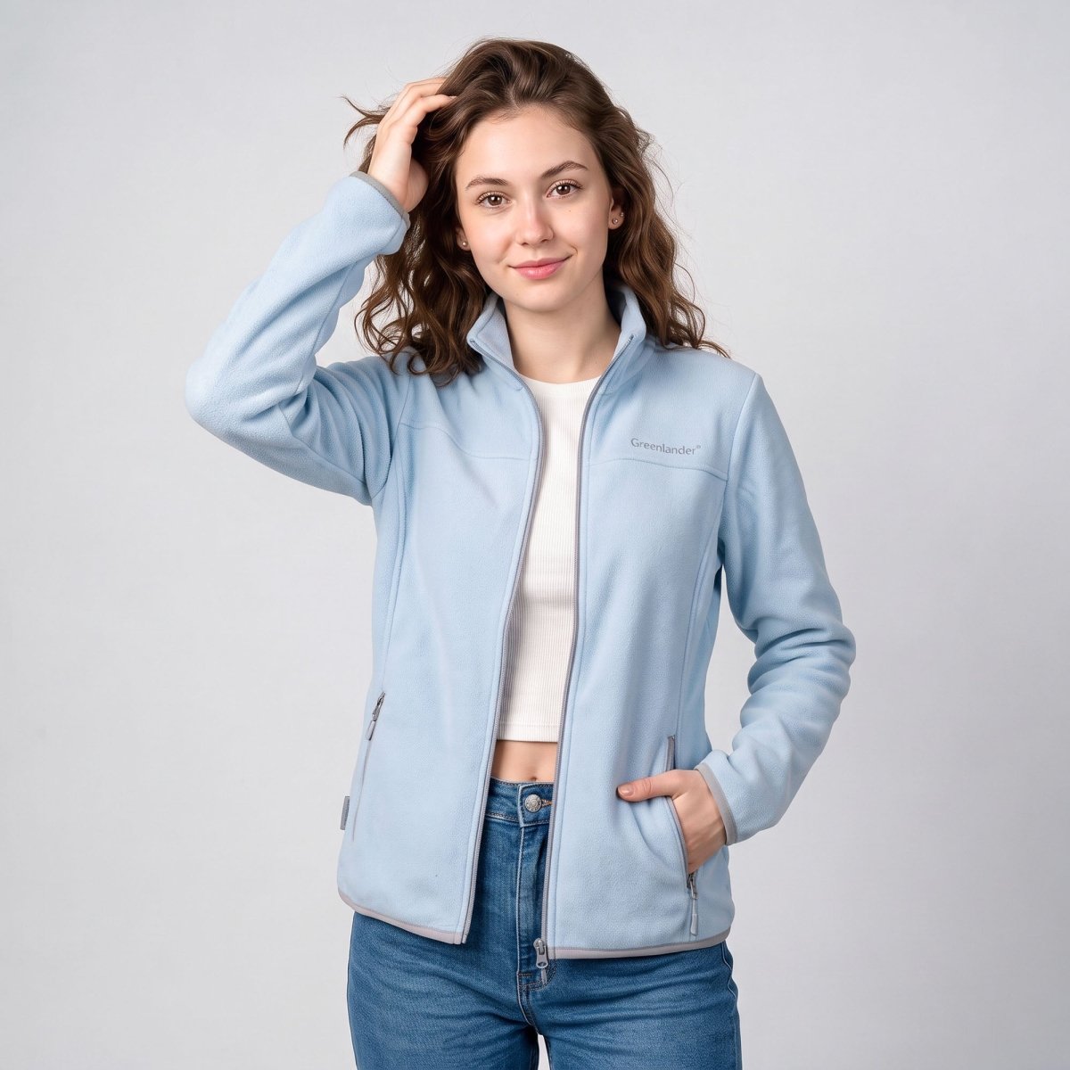 Chamarra de fleece para mujer con cuello alto y bolsillos | Greenlander - Greenlander