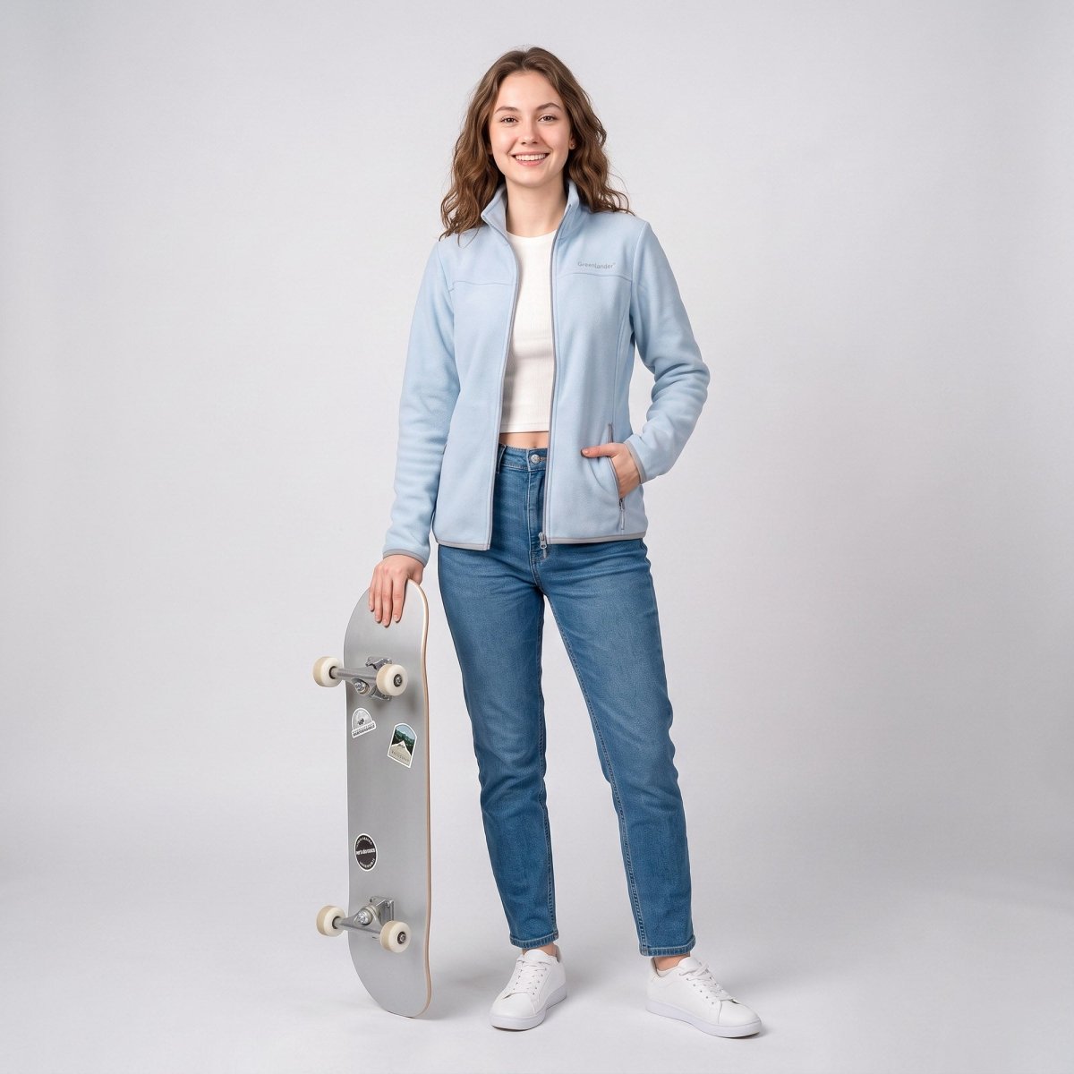 Chamarra de fleece para mujer con cuello alto y bolsillos | Greenlander - Greenlander