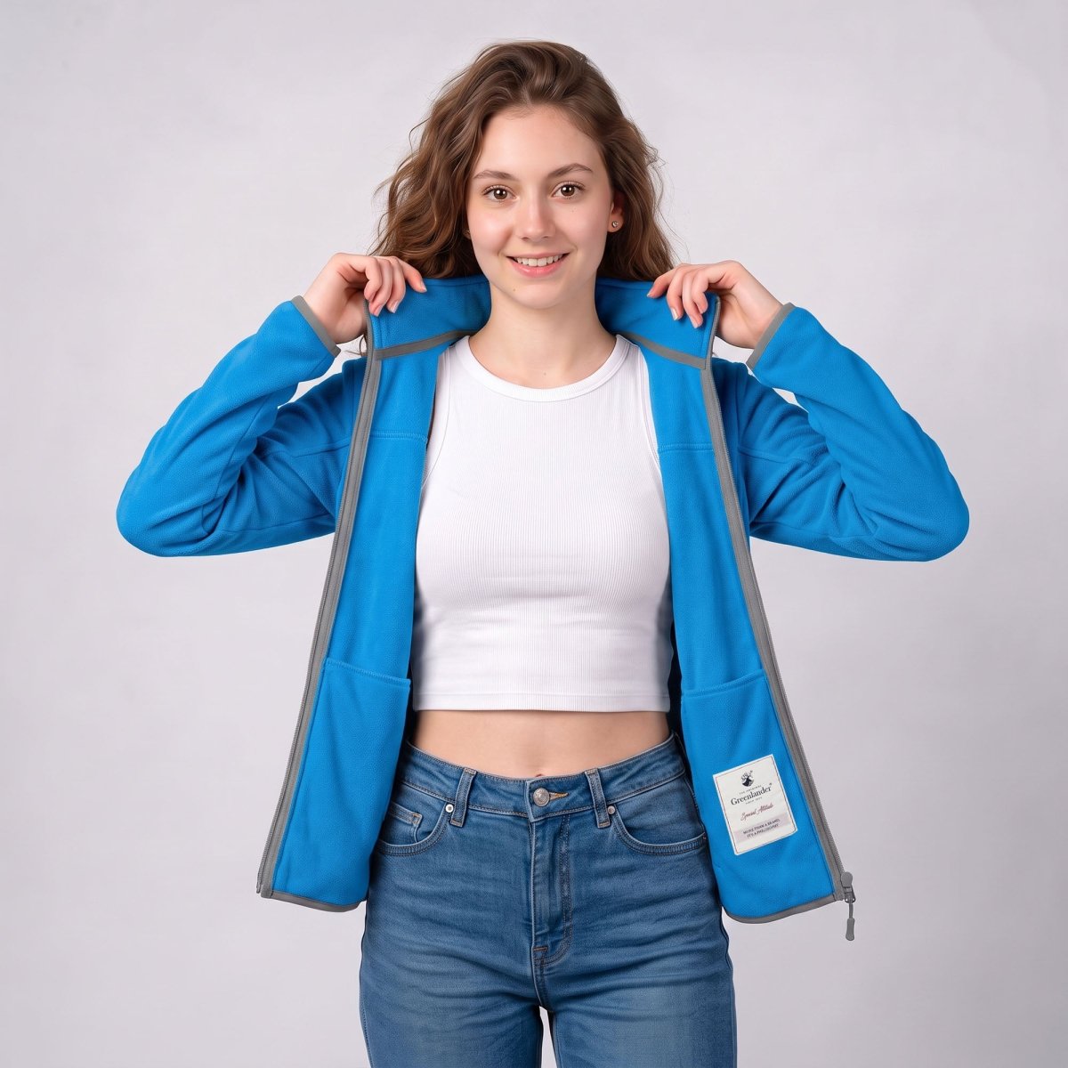 Chamarra de fleece para mujer con cuello alto y bolsillos | Greenlander - Greenlander