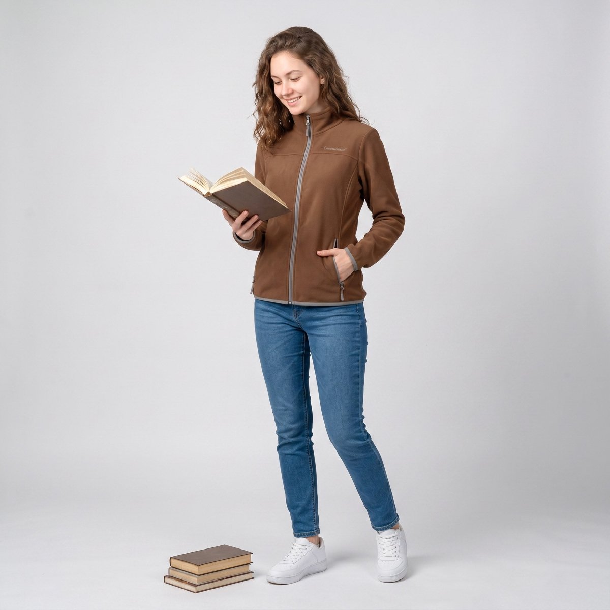 Chamarra de fleece para mujer con cuello alto y bolsillos | Greenlander - Greenlander