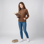Chamarra de fleece para mujer con cuello alto y bolsillos | Greenlander - Greenlander