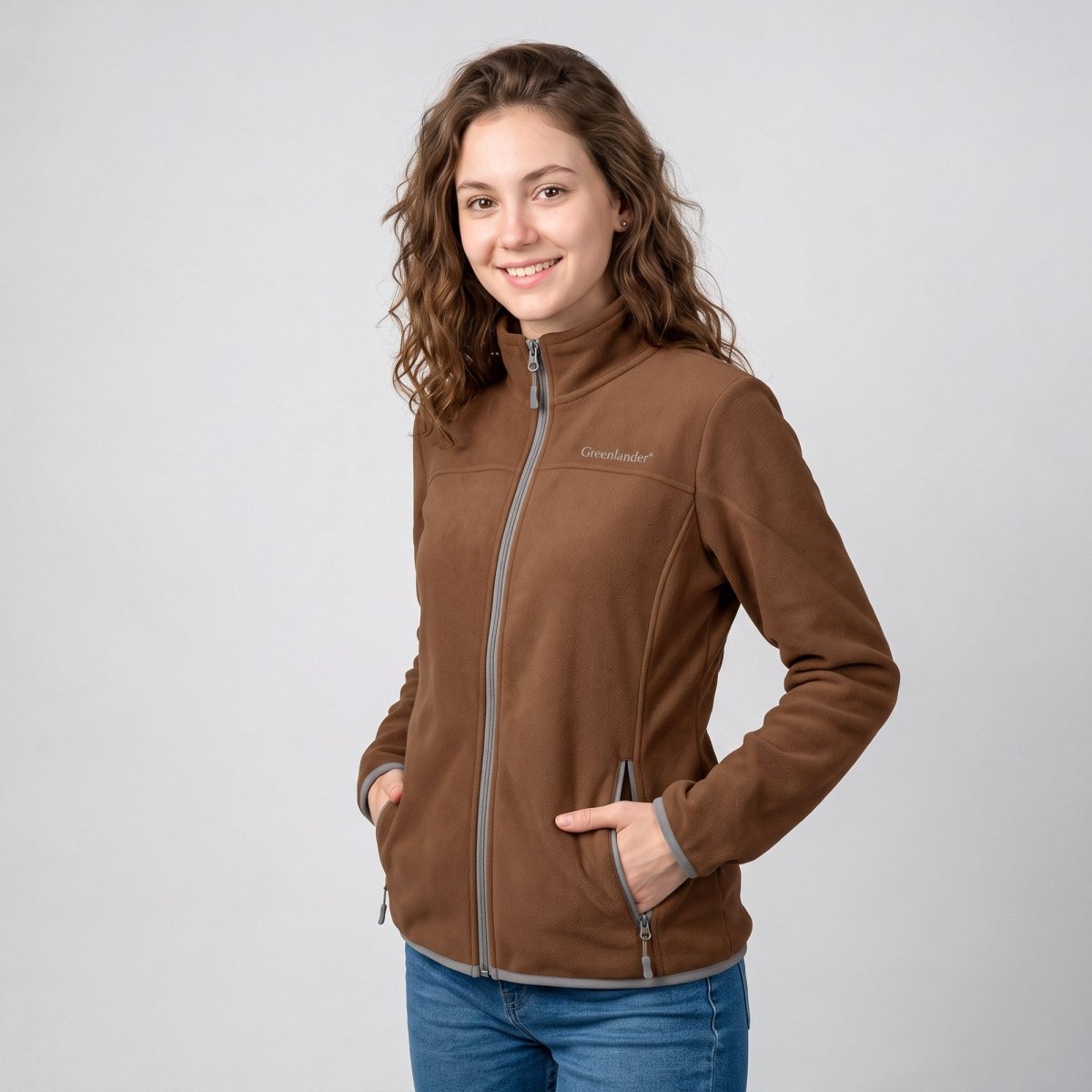 Chamarra de fleece para mujer con cuello alto y bolsillos | Greenlander - Greenlander