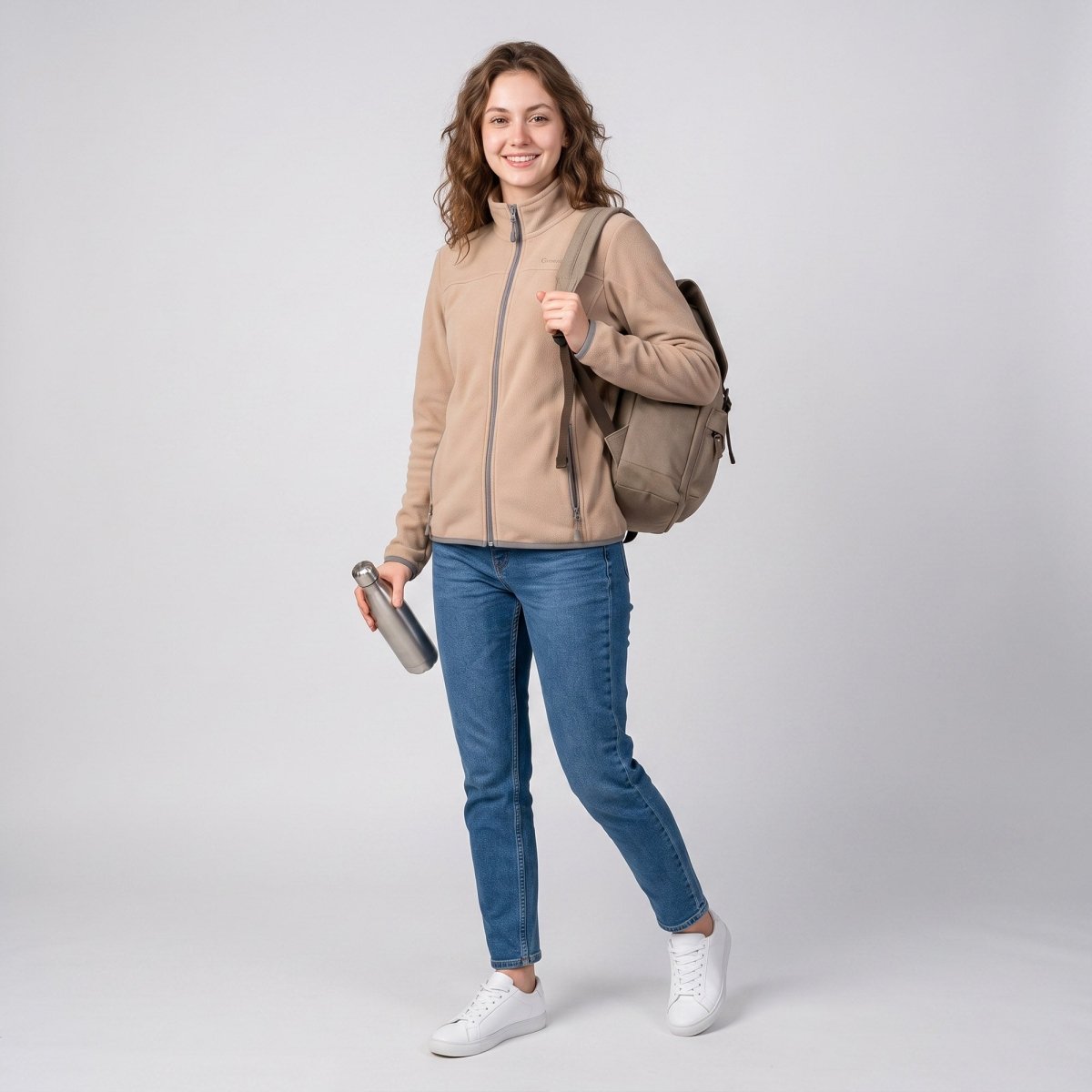 Chamarra de fleece para mujer con cuello alto y bolsillos | Greenlander - Greenlander