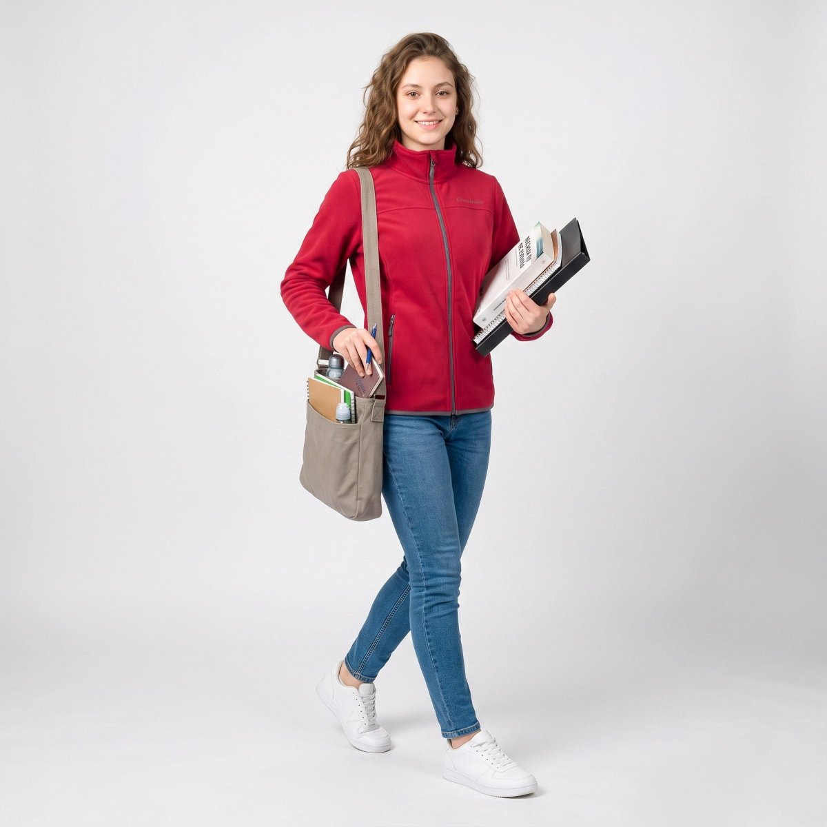 Chamarra de fleece para mujer con cuello alto y bolsillos | Greenlander - Greenlander
