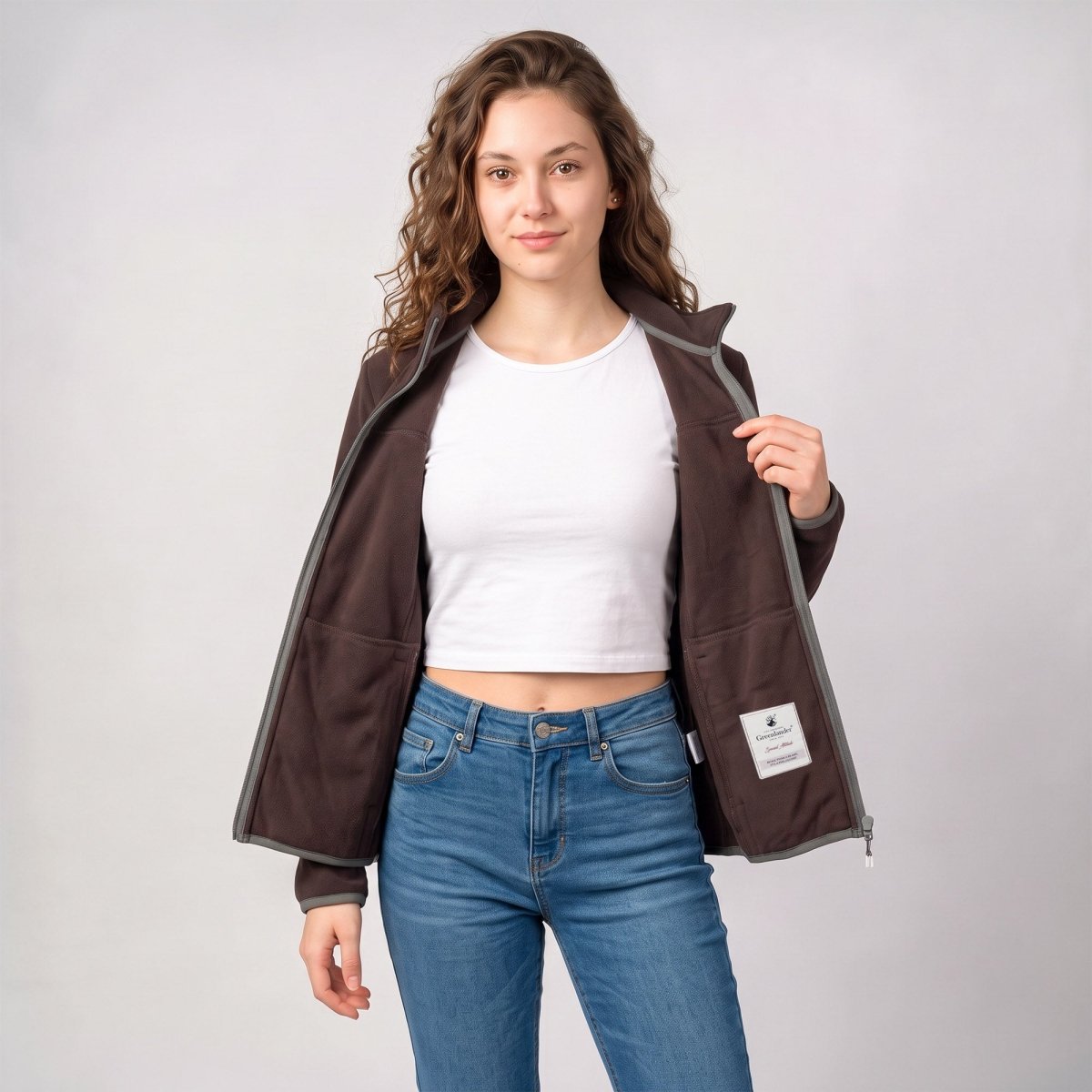 Chamarra de fleece para mujer con cuello alto y bolsillos | Greenlander - Greenlander