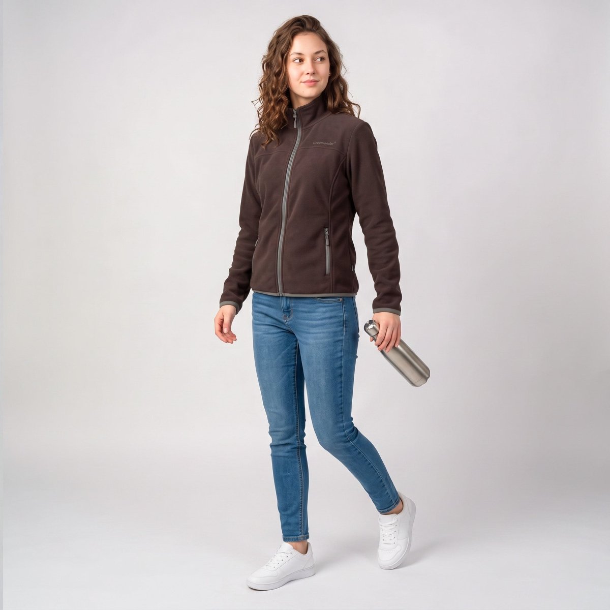 Chamarra de fleece para mujer con cuello alto y bolsillos | Greenlander - Greenlander