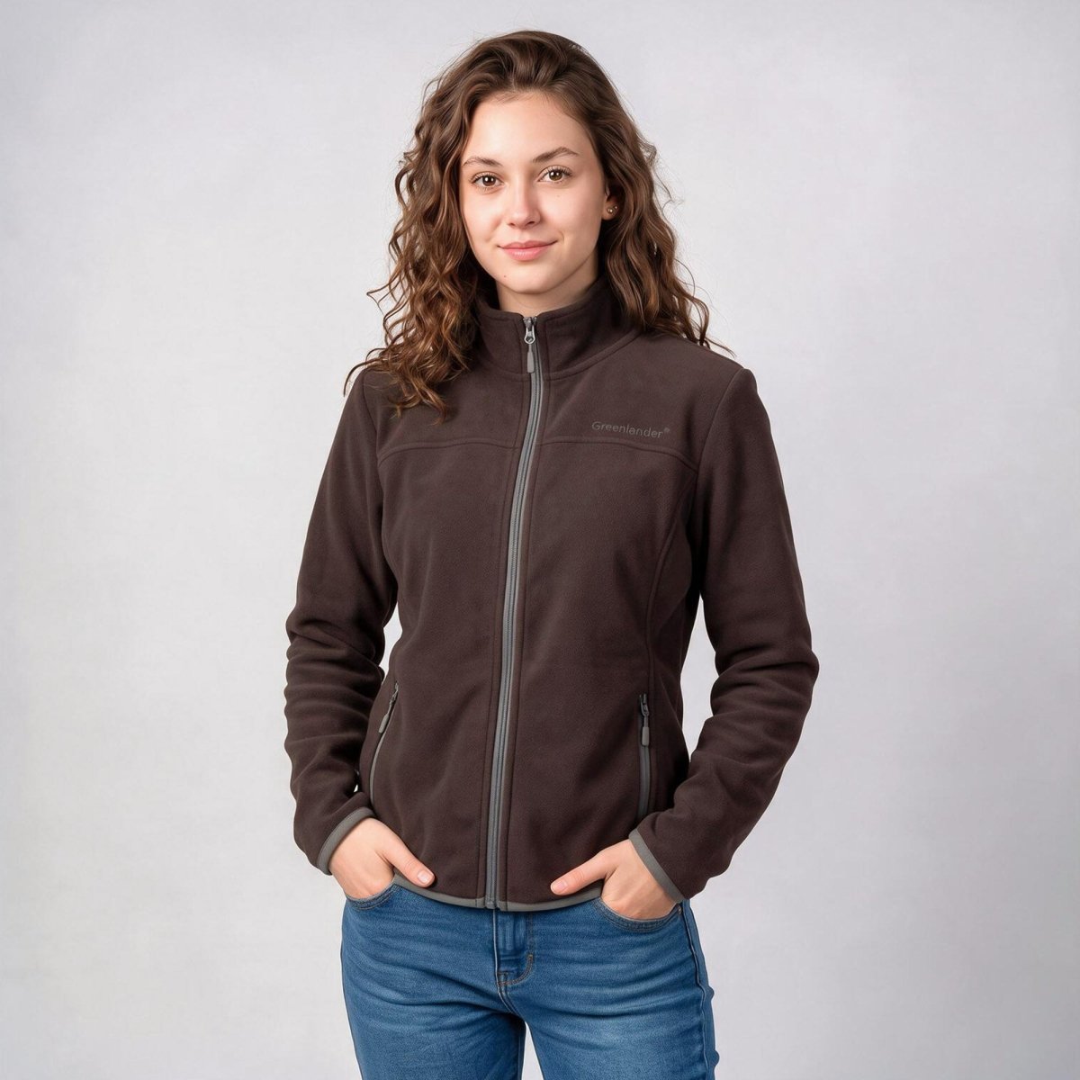 Chamarra de fleece para mujer con cuello alto y bolsillos | Greenlander - Greenlander