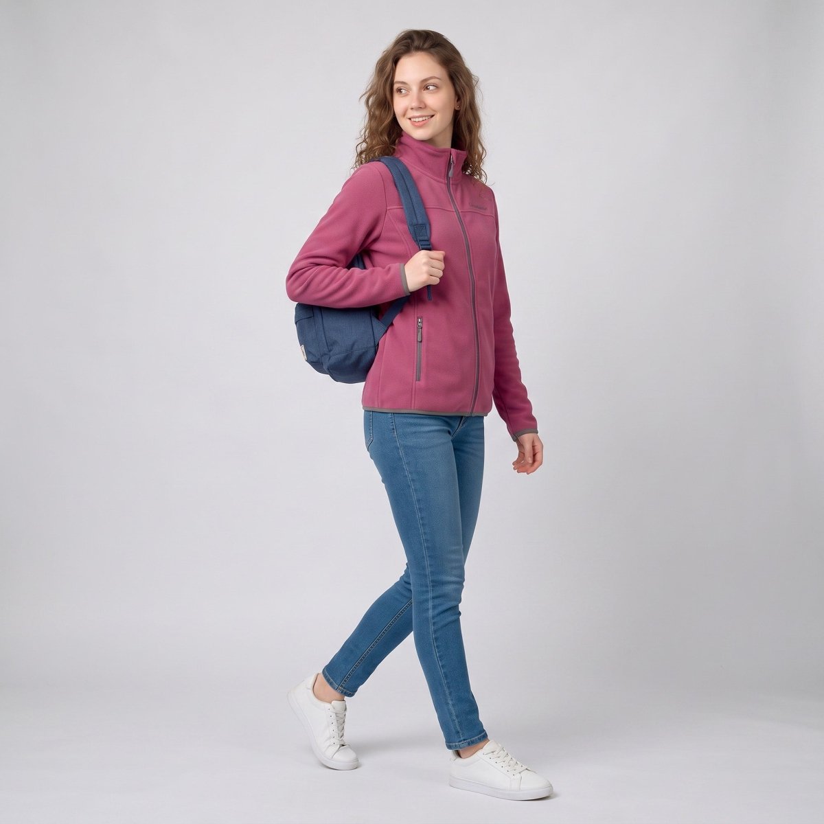 Chamarra de fleece para mujer con cuello alto y bolsillos | Greenlander - Greenlander