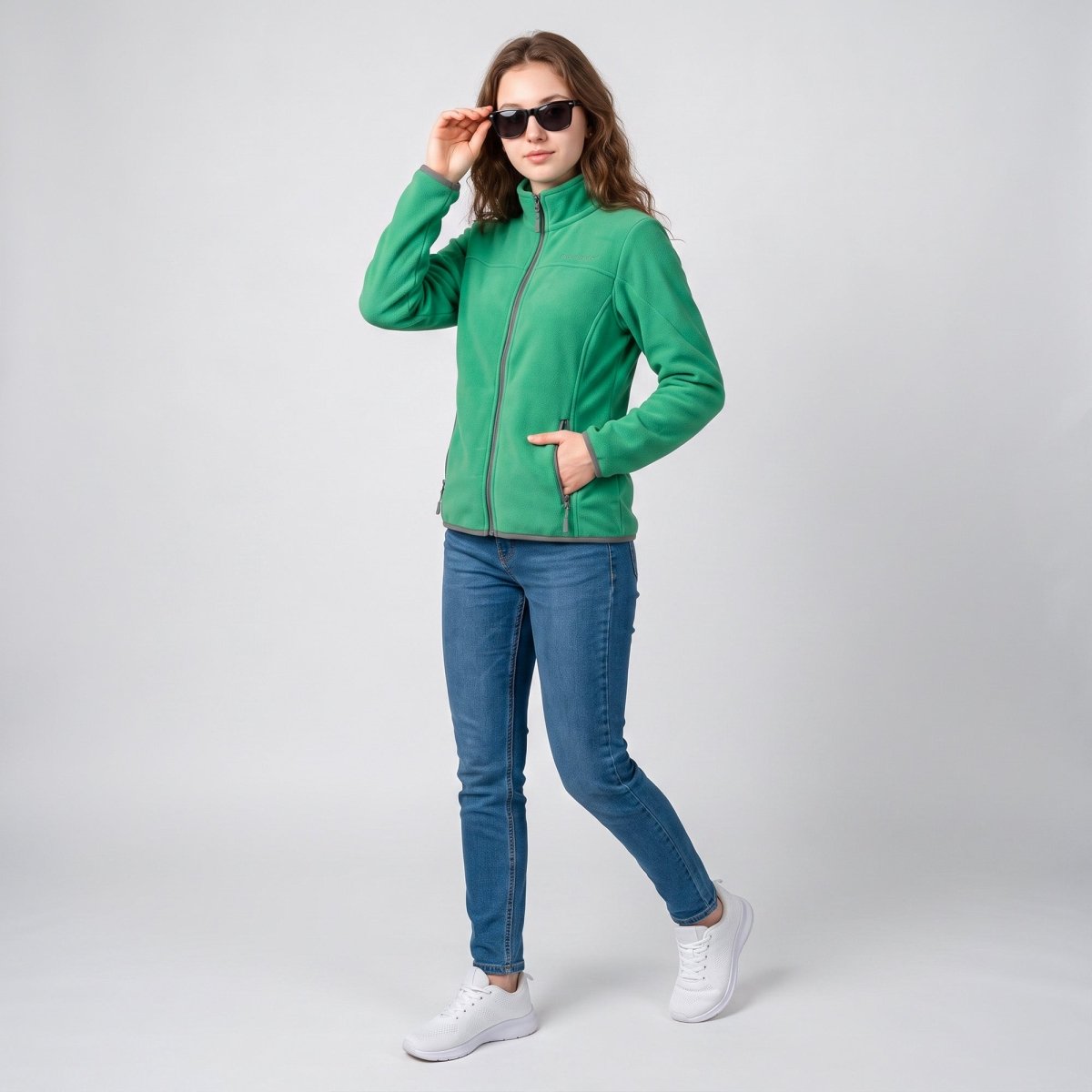 Chamarra de fleece para mujer con cuello alto y bolsillos | Greenlander - Greenlander
