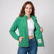 Chamarra de fleece para mujer con cuello alto y bolsillos | Greenlander - Greenlander