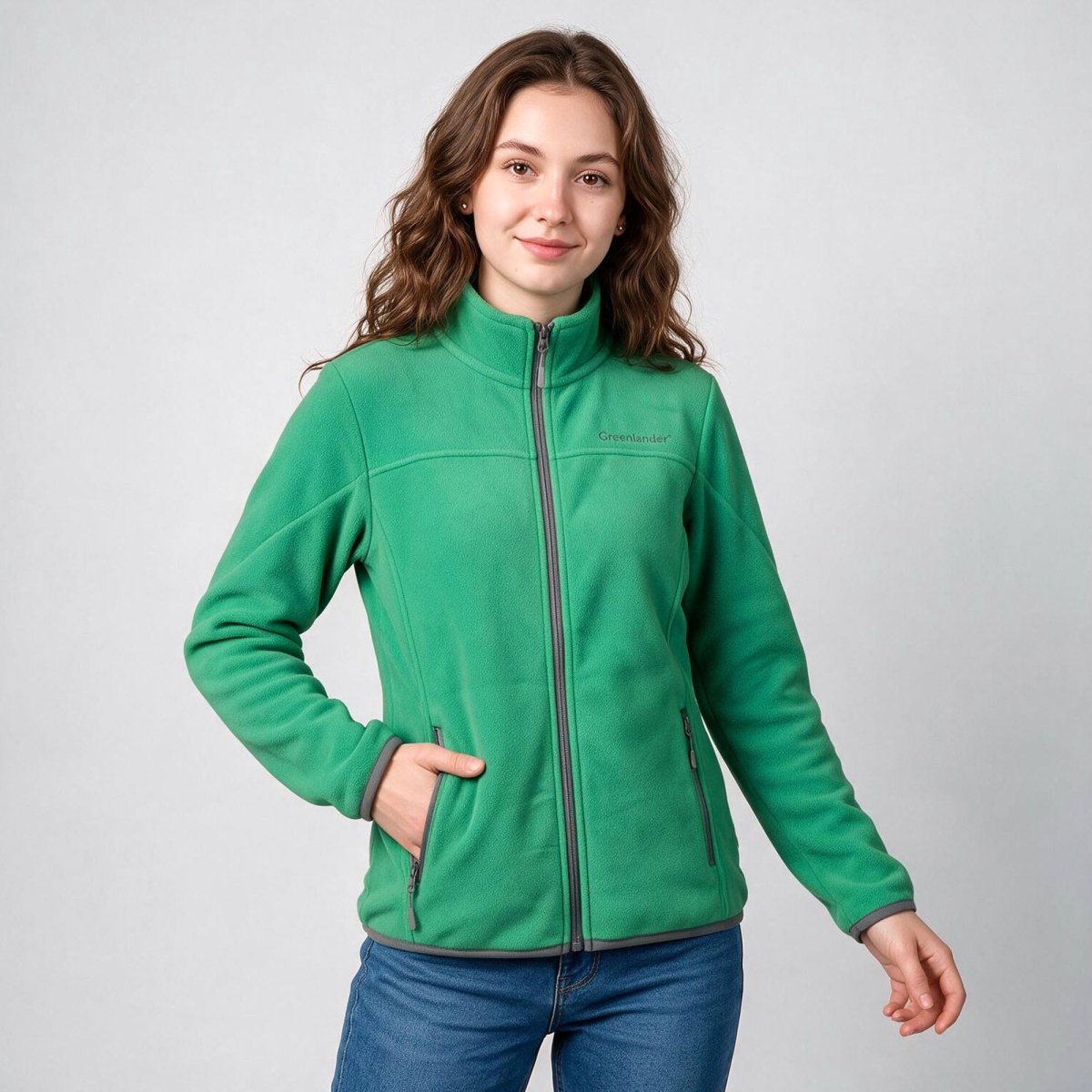 Chamarra de fleece para mujer con cuello alto y bolsillos | Greenlander - Greenlander