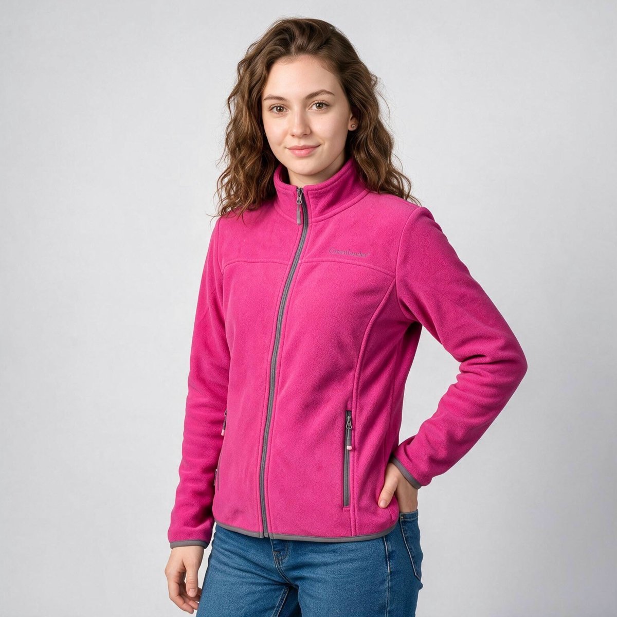 Chamarra de fleece para mujer con cuello alto y bolsillos | Greenlander - Greenlander