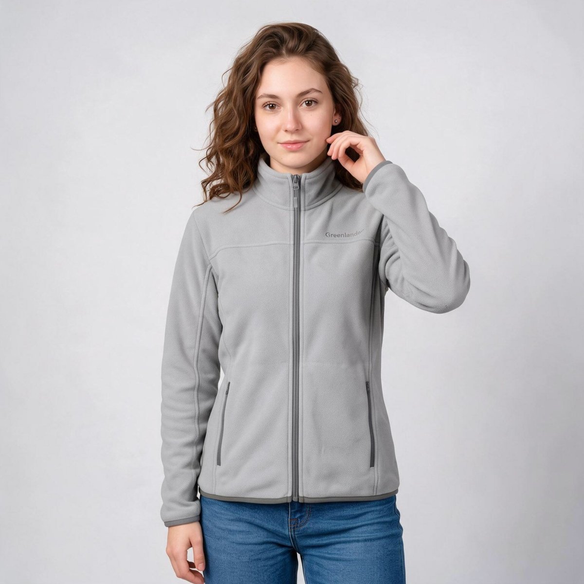Chamarra de fleece para mujer con cuello alto y bolsillos | Greenlander - Greenlander