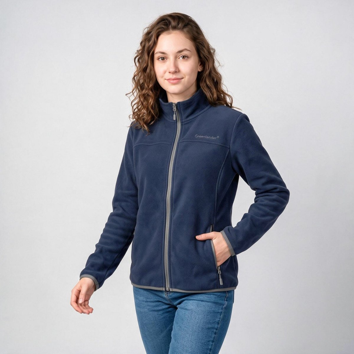 Chamarra de fleece para mujer con cuello alto y bolsillos | Greenlander - Greenlander
