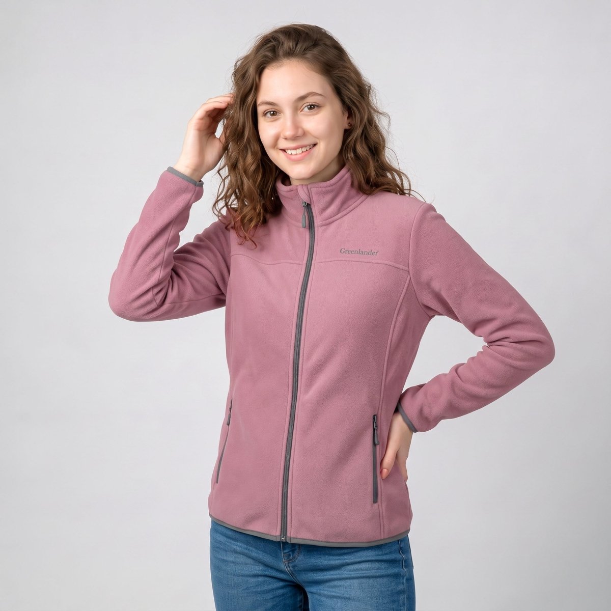 Chamarra de fleece para mujer con cuello alto y bolsillos | Greenlander - Greenlander